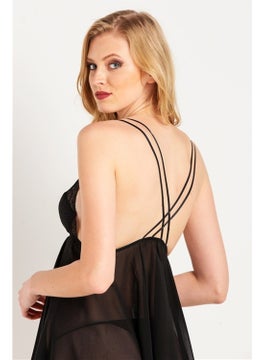 Magic Form 50150 Women's Black Chiffon Fabric 5-Piece Honeymoon Dowry Set  - Image 2