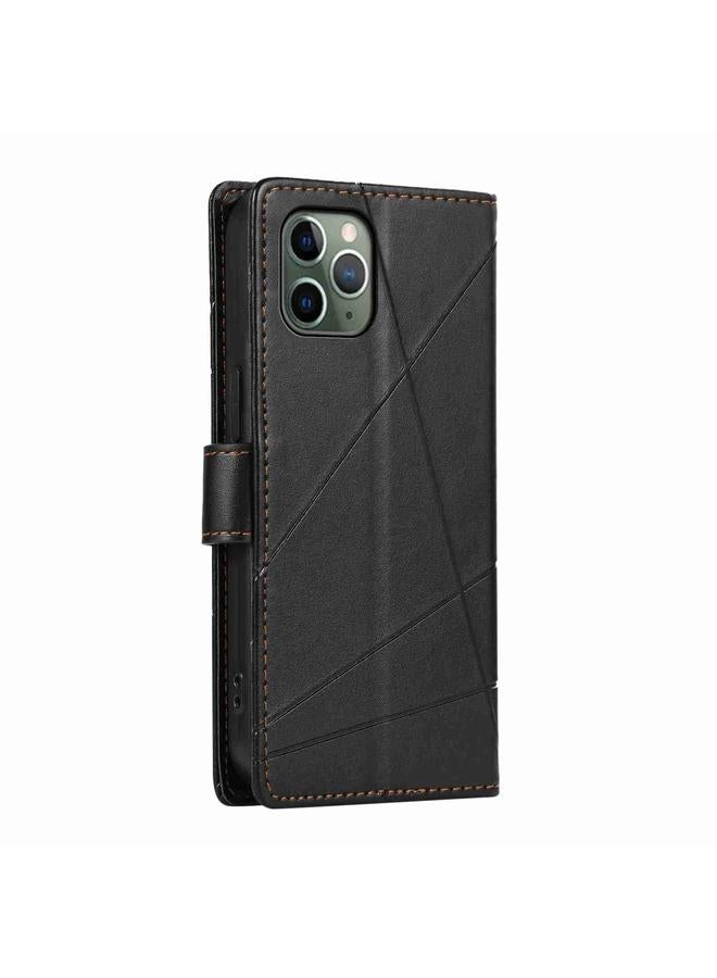 زبون جراب لهاتف iPhone 11 Pro مصنوع من جلد البولي يوريثان الأصلي ومزخرف بخطوط منقوش - Image 3