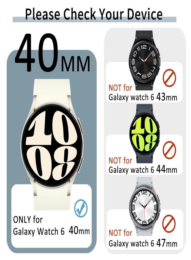 RICHONE [6-Pack] RICHONE Bling Case for Galaxy Watch 6 40mm [NO Screen Protector], Hard PC Sparking Rhinestones Frame Cover, Samsung Watch 6 Protective Cases 40MM Accessories for Women Men (6 Pcs) - Image 2