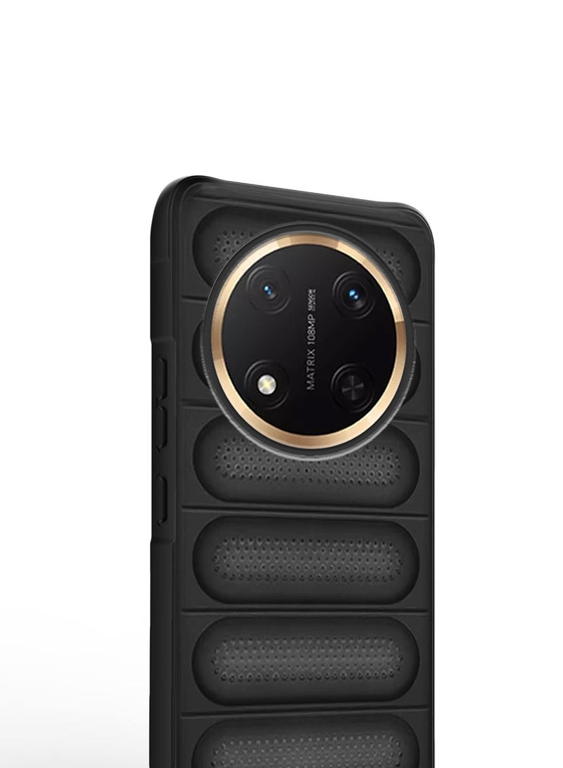 دبليو تيك هونر اكس 9 سي 5 جي 2024 / هونر ماجيك 7 لايت 5 جي 2025 شفاف ممتاز داخل وسادة هوائية TPU مع غطاء هيكل بنسيج السوار - أسود - Image 2