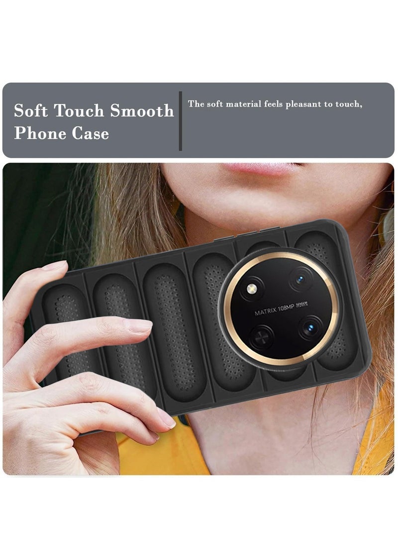 دبليو تيك هونر اكس 9 سي 5 جي 2024 / هونر ماجيك 7 لايت 5 جي 2025 شفاف ممتاز داخل وسادة هوائية TPU مع غطاء هيكل بنسيج السوار - أسود - Image 3