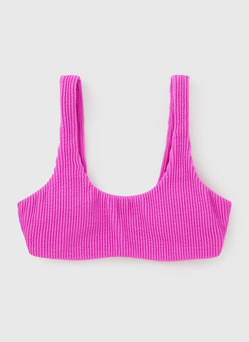 Matalan Magenta Crinkle Scoop Bikini Top