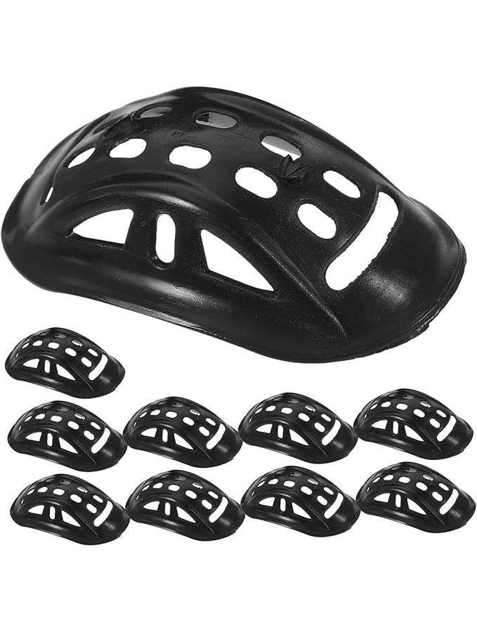 10Pcs Helmet Chin Rest Rubber Pads Black Size 8.00X5.00X2.00CM For Sports - Image 1