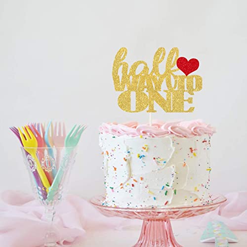 Festiko®Half Way to one Birthday Cake Topper Double Sided Sliver Glitter 6 Months Half Birthday First Birthday Party Decorations - Image 3