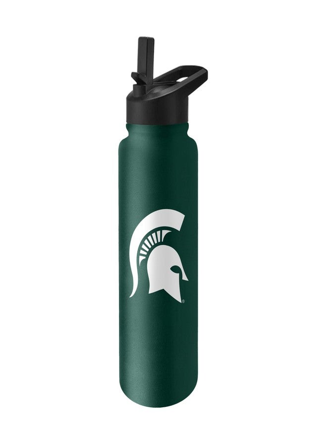 Logo Brands NCAA Michigan State Spartans 34oz Logo Quencher Bottle - Double-Wall Insulated, Stainless Steel, No-Spill Lid, Easy Carry Handle