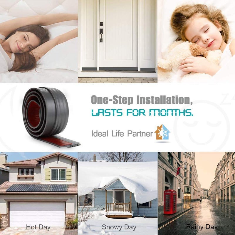 Sysmie [New Upgrade] Huge Gap Door Draft Stopper, 3-2/5"W Widened Door Sweep for Interior and Exterior Doors - Guard Against Drafts, Dust, Noise and Unwanted Animals (3-2/5"W x 39" L, Gray)â€¦ - Image 4