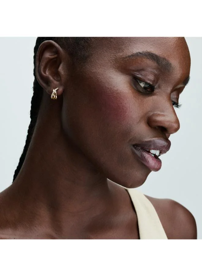 باندورا أقراط دائرية مرصعة بالباڤيه متقاطعة