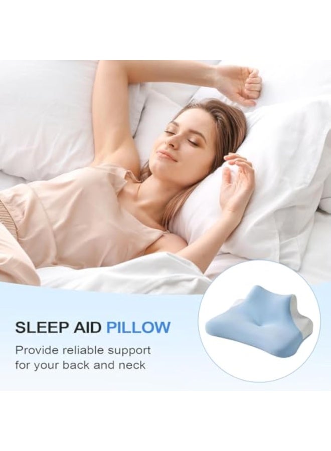 Arabest Stomach Sleeping Pillow - Bed Cushion for Reading and Rest with Cotton Polyester Blend | Pregnancy Pillow for Relaxation Recovery Daily Comfort, Sea Blue Blue Temperament Gre - Image 4