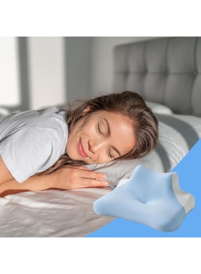 Arabest Stomach Sleeping Pillow - Bed Cushion for Reading and Rest with Cotton Polyester Blend | Pregnancy Pillow for Relaxation Recovery Daily Comfort, Sea Blue Blue Temperament Gre - Image 3