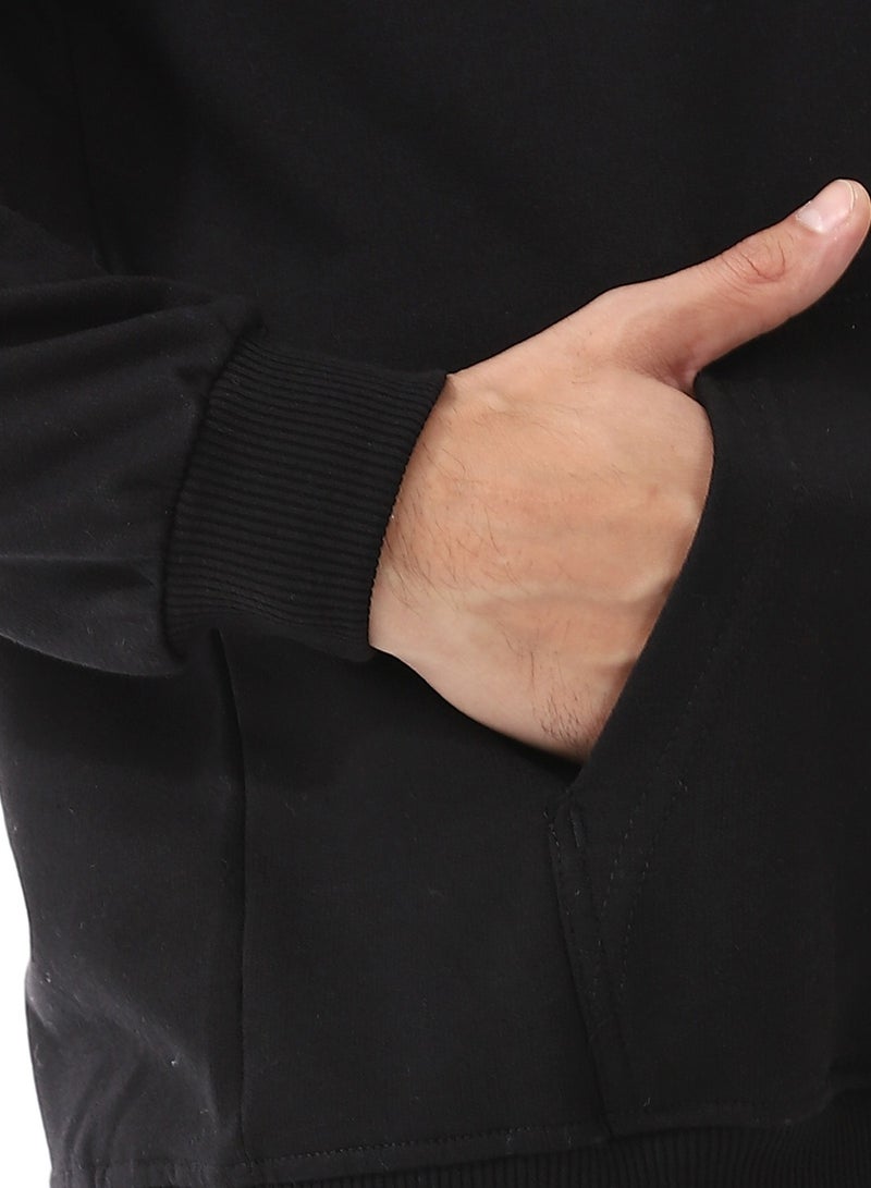 Andora Black Long Sleeves Fleeced Hoodie_Black - Image 4