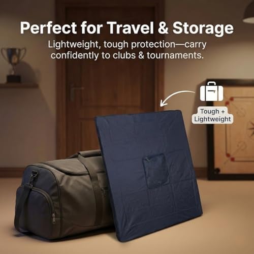 KNK Carrom Board Cover Champion Board Quality - Full & Half Carrom Cover with Extra Pocket for Coins, Striker & Powder (Bulldog Half Cover) - Image 4