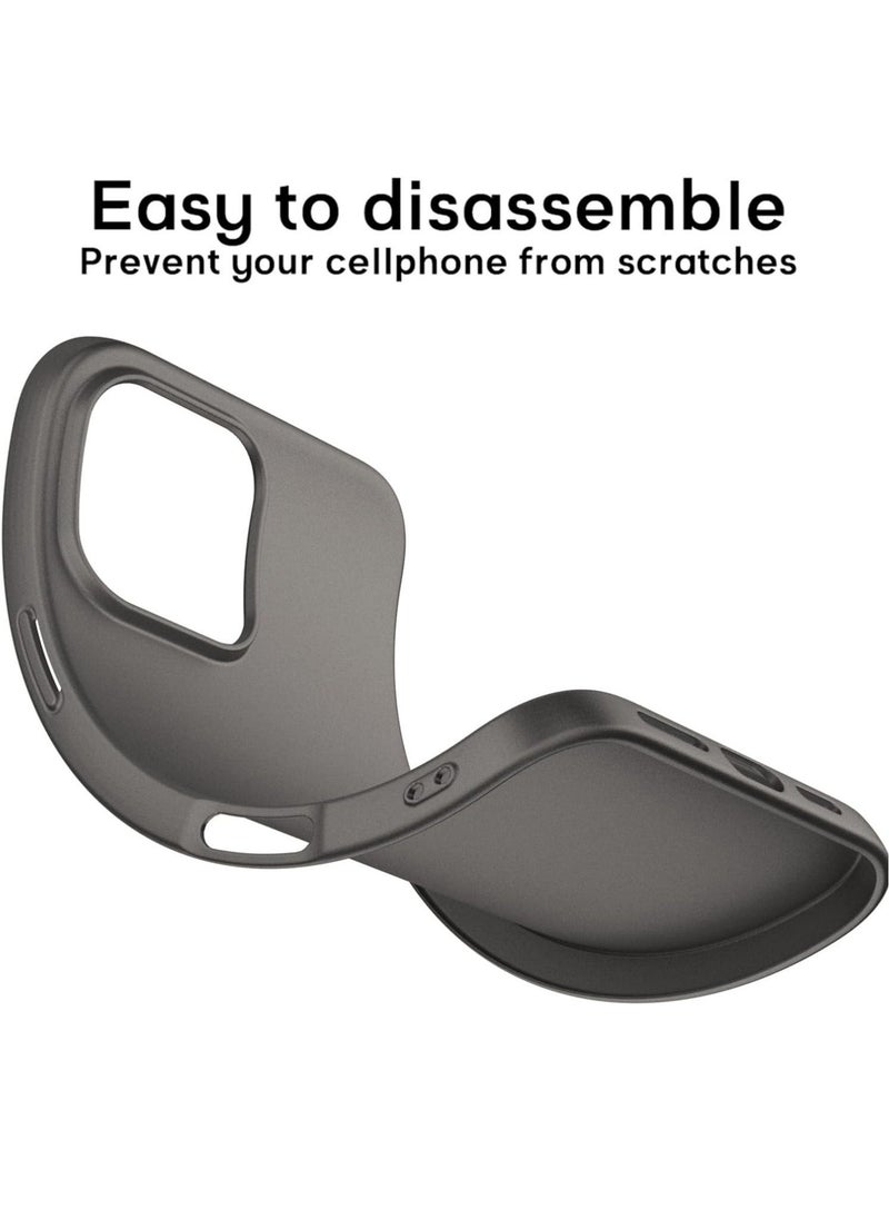 iPhone 16 Pro Gray Case – Ultra-Thin Matte Cover with Upgraded Camera Lens and Screen Protectors, Soft Touch Anti-Scratch Shockproof Design - Image 3