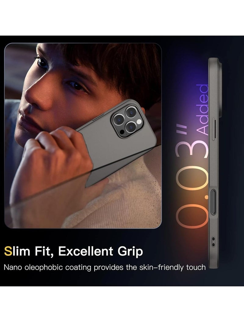 iPhone 16 Pro Gray Case – Ultra-Thin Matte Cover with Upgraded Camera Lens and Screen Protectors, Soft Touch Anti-Scratch Shockproof Design - Image 4