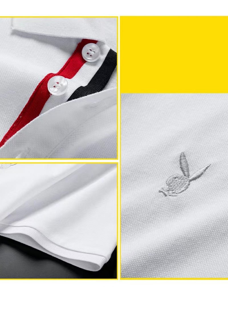 PLAYBOY Trendy Men's Business Casual Short Sleeved Polo Shirt  - Image 3