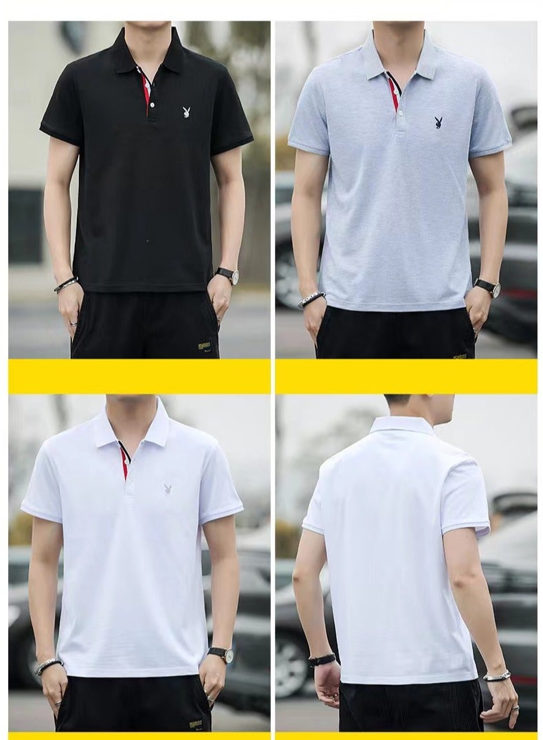 PLAYBOY Trendy Men's Business Casual Short Sleeved Polo Shirt  - Image 4