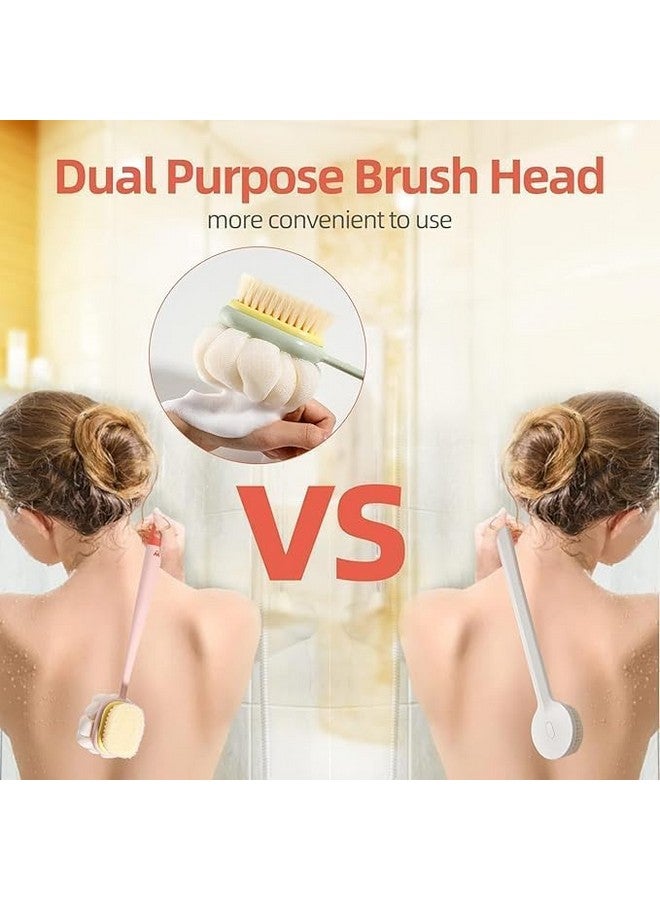 YONIMI Body Back Scrubber Body Cleaner Exfoliating Scrubbers, Bath Massage Cleaning Brush With Long Handle, Double Sided Bath Brush - Image 3
