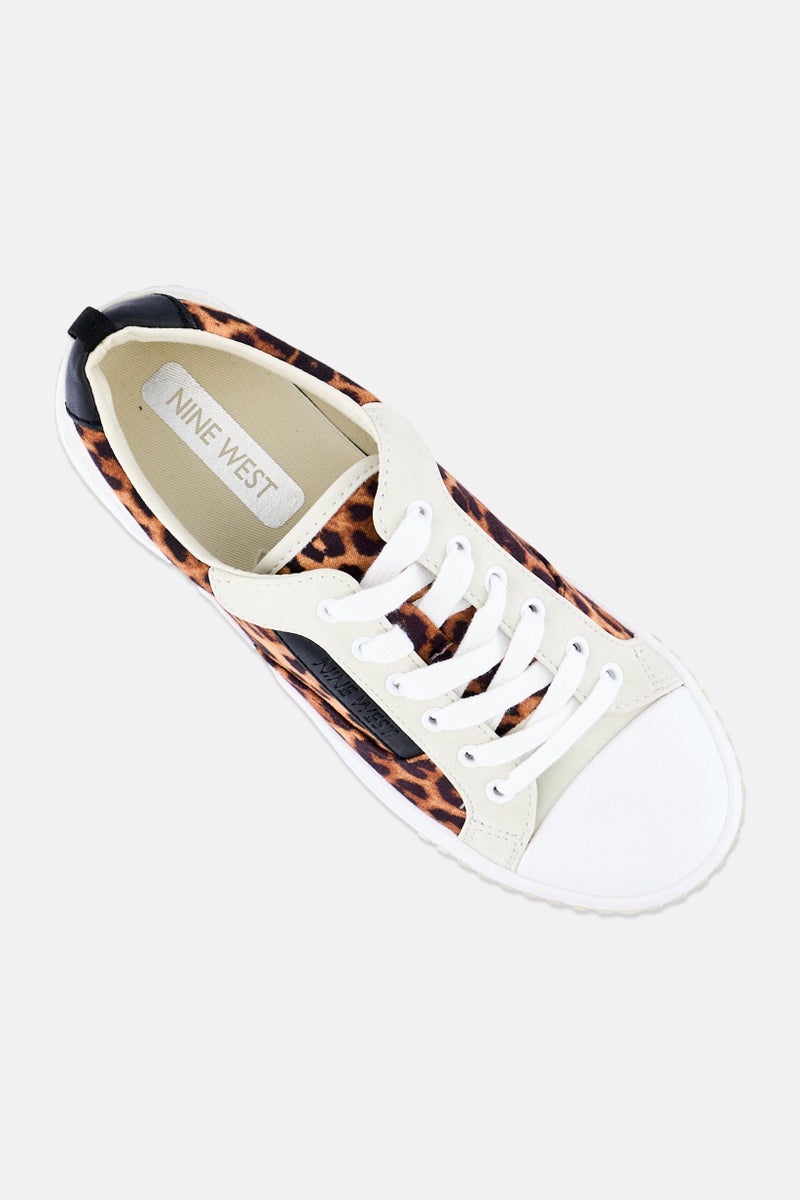 NINE WEST Women Animal Print Lace Up Casual Shoes, Multicolor - Image 4