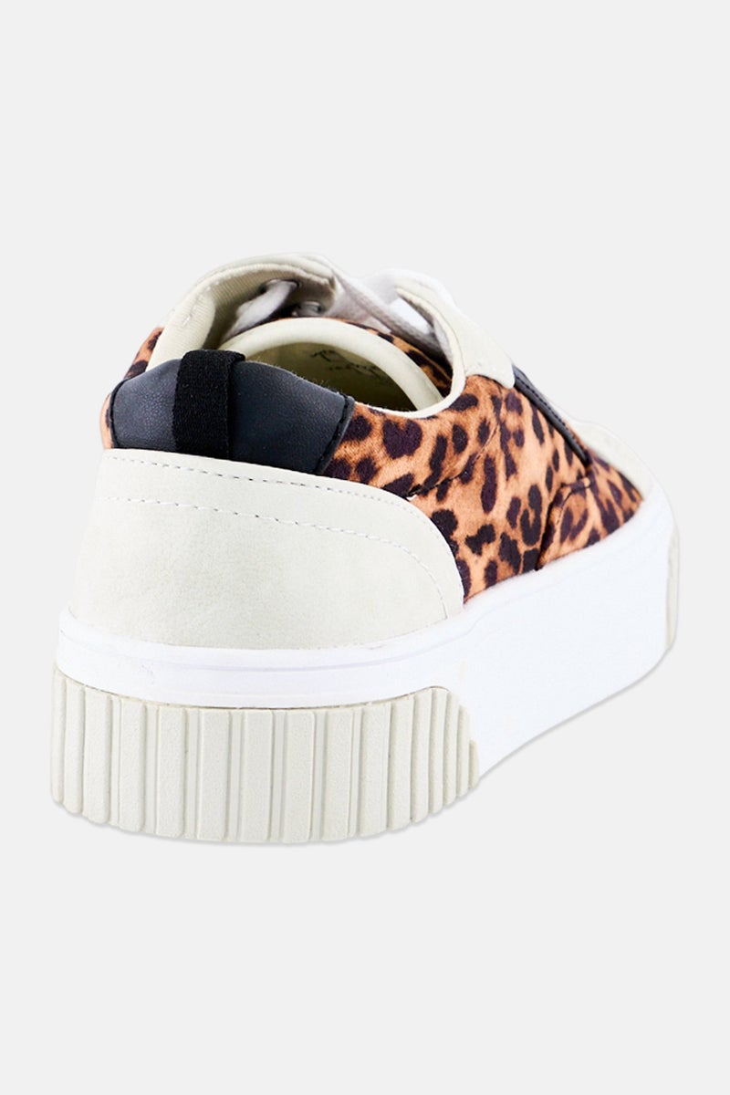 NINE WEST Women Animal Print Lace Up Casual Shoes, Multicolor - Image 3