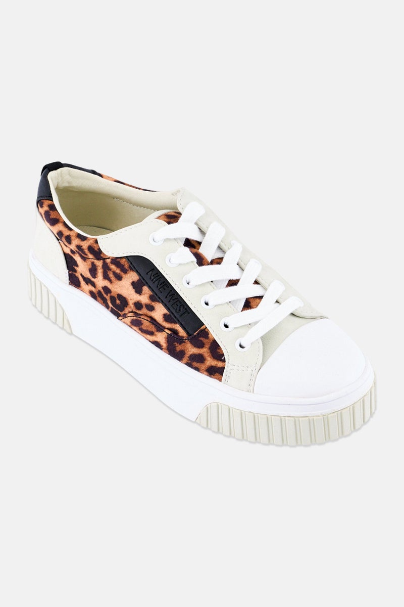 NINE WEST Women Animal Print Lace Up Casual Shoes, Multicolor - Image 1