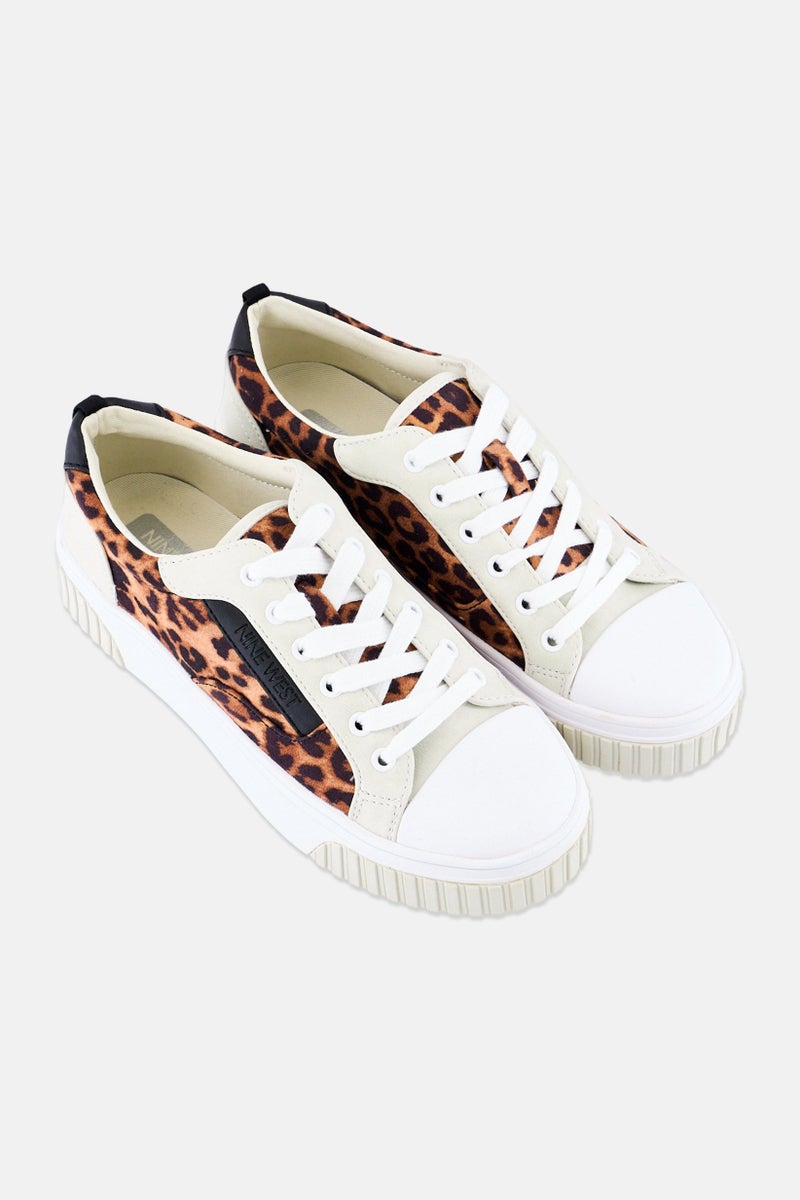NINE WEST Women Animal Print Lace Up Casual Shoes, Multicolor - Image 2