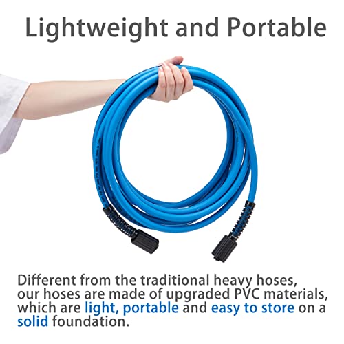 FIXFANS Pressure Washer Hose – 1/4" X 25 FT High Power Washer Extension Hose – Kink & Wear Resistant High Pressure Hose for Replacement – Compatible with M22 Fittings – 3600PSI - Image 4