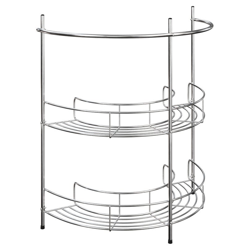 Lavish Home Pedestal Sink Organizer  Compact Under the Sink Rack with 2 Storage Shelves and Towel Holder  Space Saving Bathroom Storage by Lavish Home