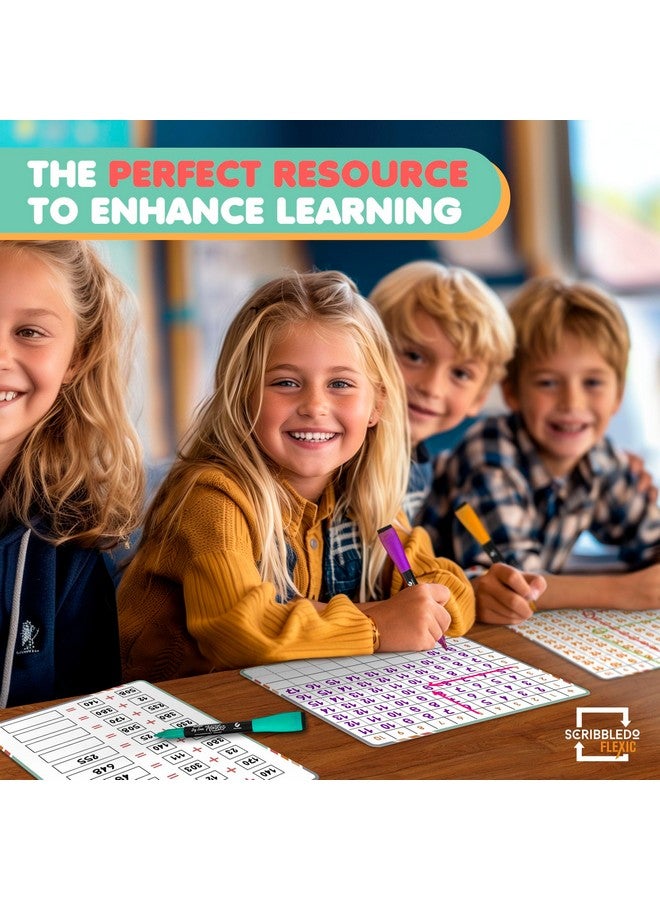 Scribbledo Addition Math Practice 9”X12” Small White Board Dry Erase Sheets Math Manipulatives 1St Grade Addition Math Homeschool Supplies Teacher Students Classroom Pack Of 10 Sheets - Image 4