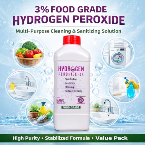 YK Laboratories 3% w/w Hydrogen Peroxide Food Grade | Multiuse disinfectant | Best For Cleaning | Sterilization | Farming | Gardening - 1L - Image 2