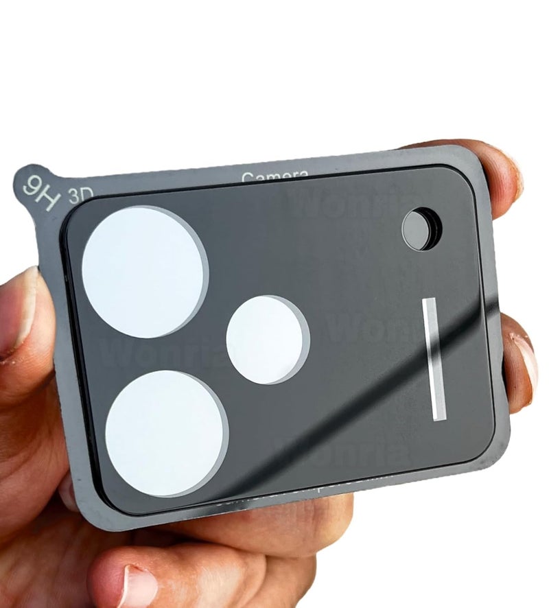WonReza ® حزمة 1 - واقي زجاج الكاميرا الخلفية لـ Realme P4 Pro 5G [3D بريميوم] واقي عدسة الكاميرا (أسود) - Image 2