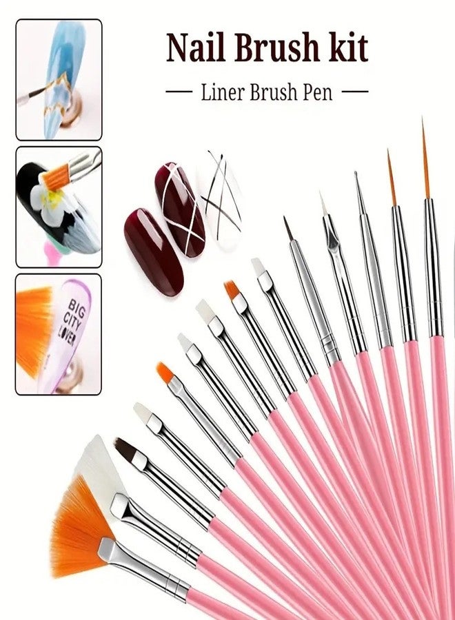 HomTop Nail Art Tools 22-piece Set, Resin Nail Art Palette, 2-way Acrylic Silicone Engraving Pen Dotting Pen Tools Nail Art Kit for Nail Art DIY Home Salon Makeup Display Board, pink - Image 5