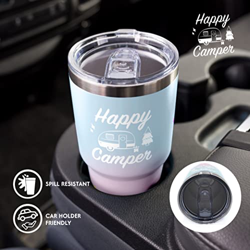 Dock N Stow Happy Camper Stainless Steel Tumbler with Vacuum Insulated Double Wall, Splash Proof Sliding Lid Great for Hot or Cold Drinks, Outdoor Camping Travel Cup RV Gifts - Image 5
