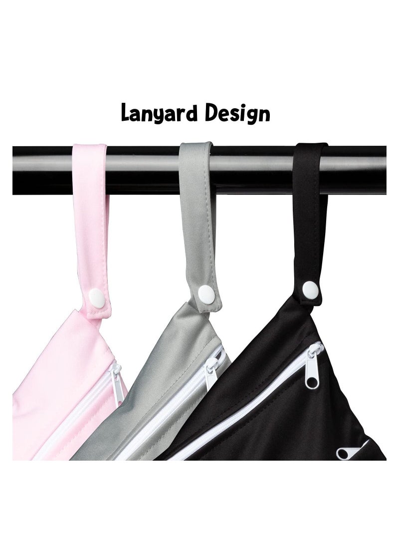 Y&D Waterproof wet bag cloth diaper dry reusable Stroller Travel Beach Swimming Pool day care dirty baby supplies Yoga Fitness 3 pieces  - Image 2