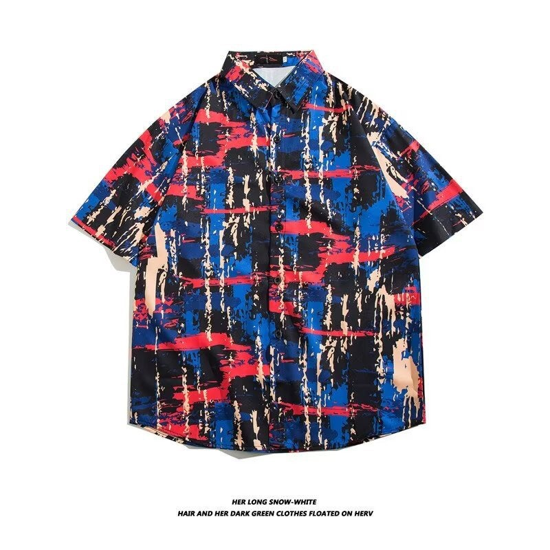 Dai Clothing Ethnic Style Northeast Big Flower Short-Sleeved Shirt Half-Sleeved Beach Internet Celebrator Hawaii Hainan Sanya - Image 1