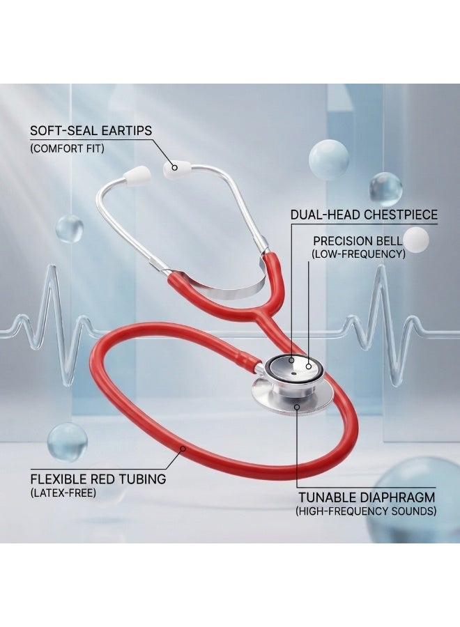 MEDIX Professional Acoustic Duel Head Stethoscope – High Quality Medical Stethoscope for Doctors, Nurses, Students & Clinical Examination - Image 3