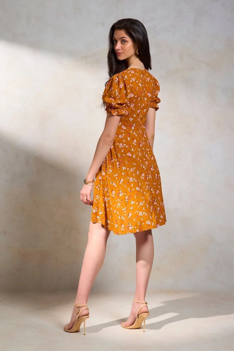 فيرجيو Viscose Floral Brunchwear Dresses for Women