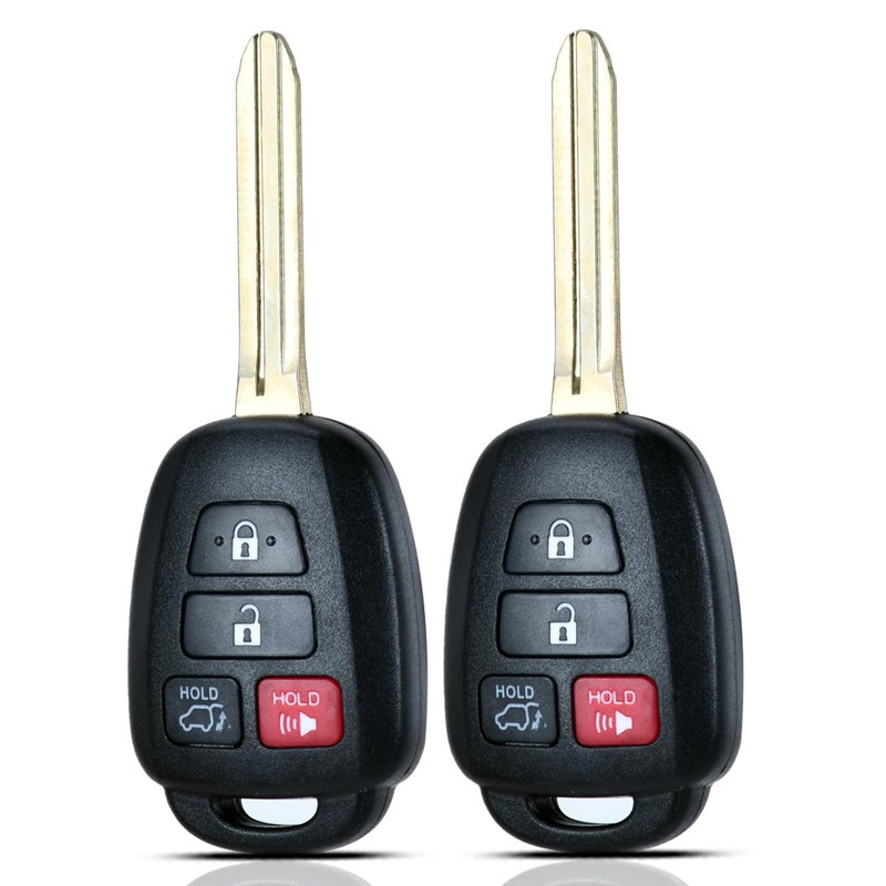 SUPALAND Key Fob Keyless Entry Fits for Toyota RAV4 Highlander Sequoia 2013 2014 2015 2016 2017 2018 Remote Control Key Replacement 4 Button GQ4-52T 89070-0R100 H-Chip (Set of 2) - Image 1