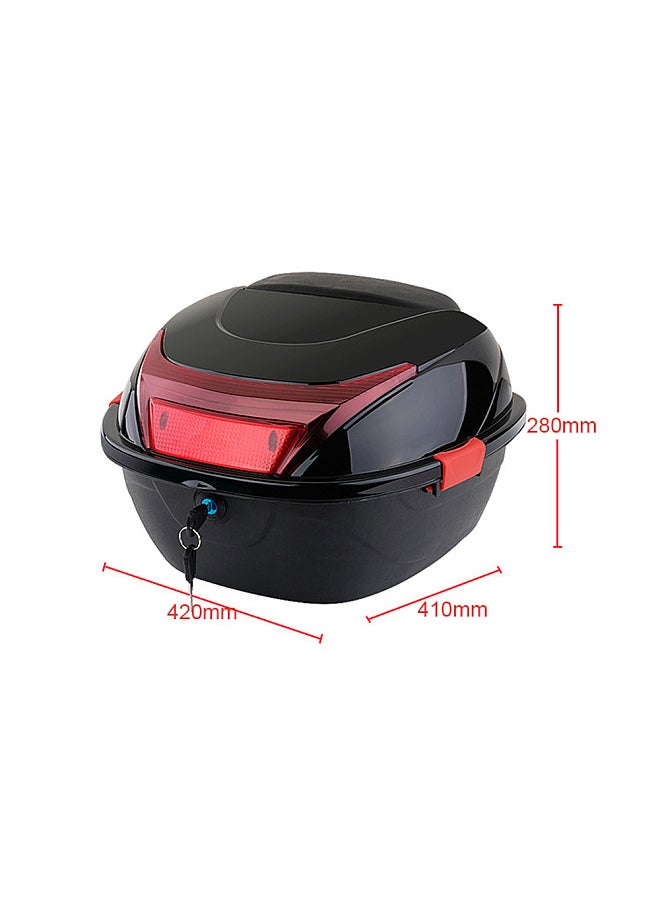 Generic 28L Motorcycle Tail Box Rear Trunk Large Capacity Motorbike Luggage Storage Case Waterproof with 2 Keys Side Snaps  - Image 4