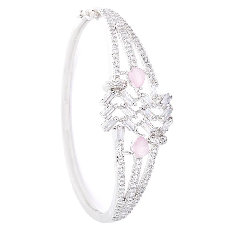 STYOLLO American Diamond Silver Bracelet for Women and Girls Stylish with Elegant Pear Shaped Crystal Stones | Trendy Girl's Fashion Jewelry | Perfect for Parties, Weddings, and Gifting-Set of 1 - Image 1