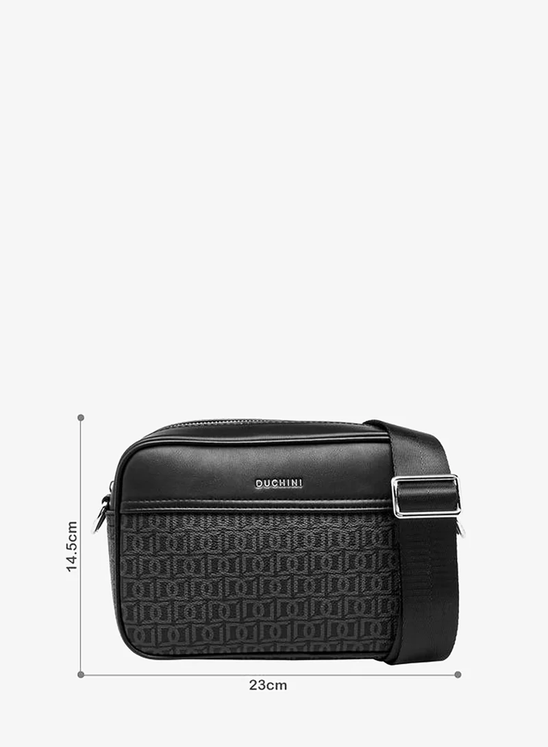 دوتشيني Men Monogram Print Crossbody Bag