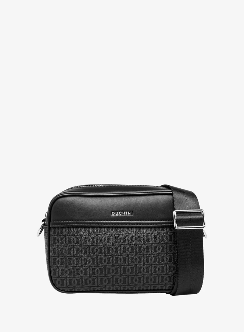 دوتشيني Men Monogram Print Crossbody Bag