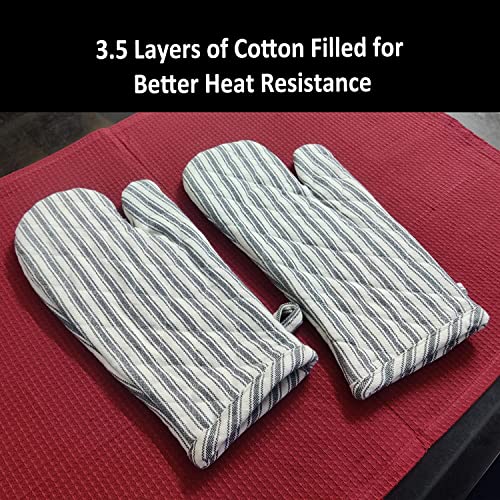 zebaya Mitt Gloves for Cooking. Baking Essential Pure Cotton Padded Heat Proof Microwave Baking Oven Mitt Gloves, Non Slip, Set of 2 (Multicolor (d) - Image 5