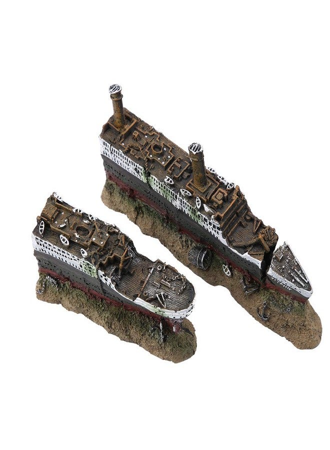 Mrisata Titanic Shipwreck Model Decorations Fish Titanic Model, Titanic Lost Wrecked Boat Sunken Ship Aquarium Decoration Ornament Wreck Ornaments, Aquarium Ship Wreck Decorations Fish Tank Ornament - Image 1