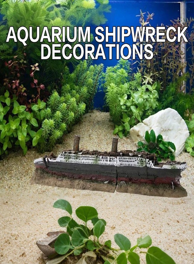 Mrisata Titanic Shipwreck Model Decorations Fish Titanic Model, Titanic Lost Wrecked Boat Sunken Ship Aquarium Decoration Ornament Wreck Ornaments, Aquarium Ship Wreck Decorations Fish Tank Ornament - Image 3