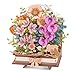 Wowood 3D Wooden Flower Puzzles for AdultsWooden Bloom Book DIY Crafts Model Kits Building Set Botanical Decor Creative Gift for Women 552PCS - Image 2