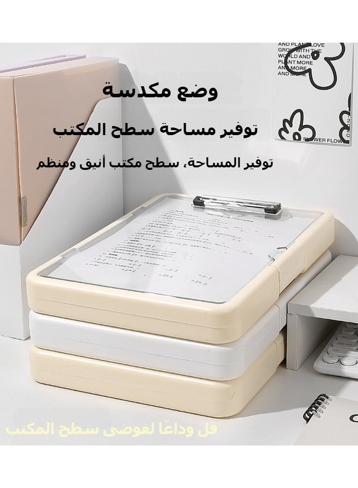 مجلد امتحان متعدد الوظائف مع منظم ملفات مشبك مناسب لتخزين ملفات العمل المكتبي للطلاب ومجلد أوراق الاختبار - Image 2
