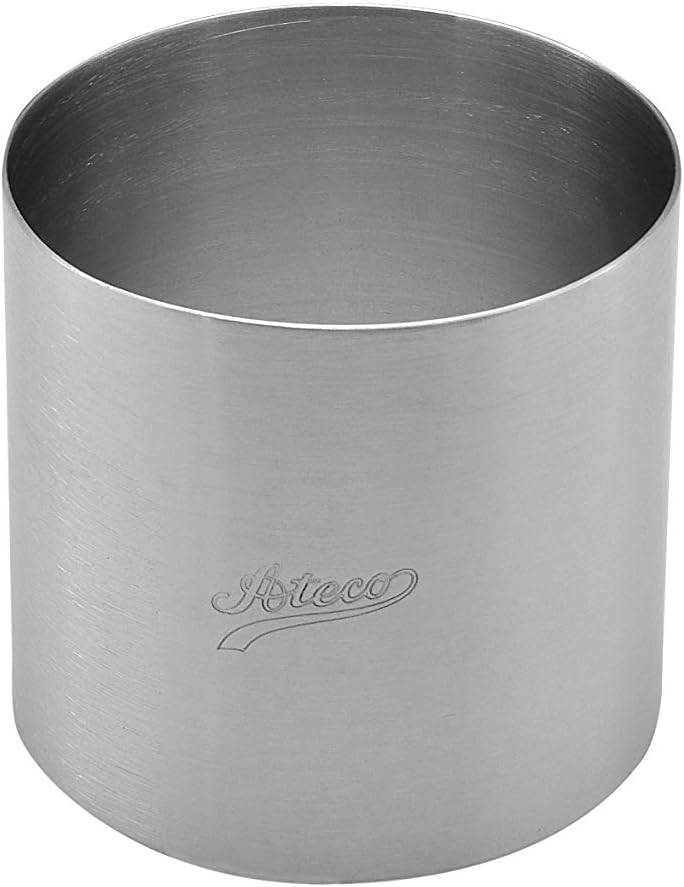 Ateco Round Cake Ring Dessert Mold, 3" High x 3.125" Diameter, Stainless Steel - Image 1