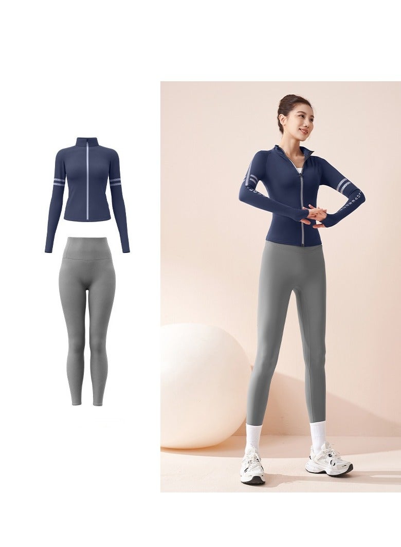 KUYING Spring And Autumn Alphabet Printed Yoga Set Quick Dried Sports Tight Top Running Casual Sports Set For Women 
