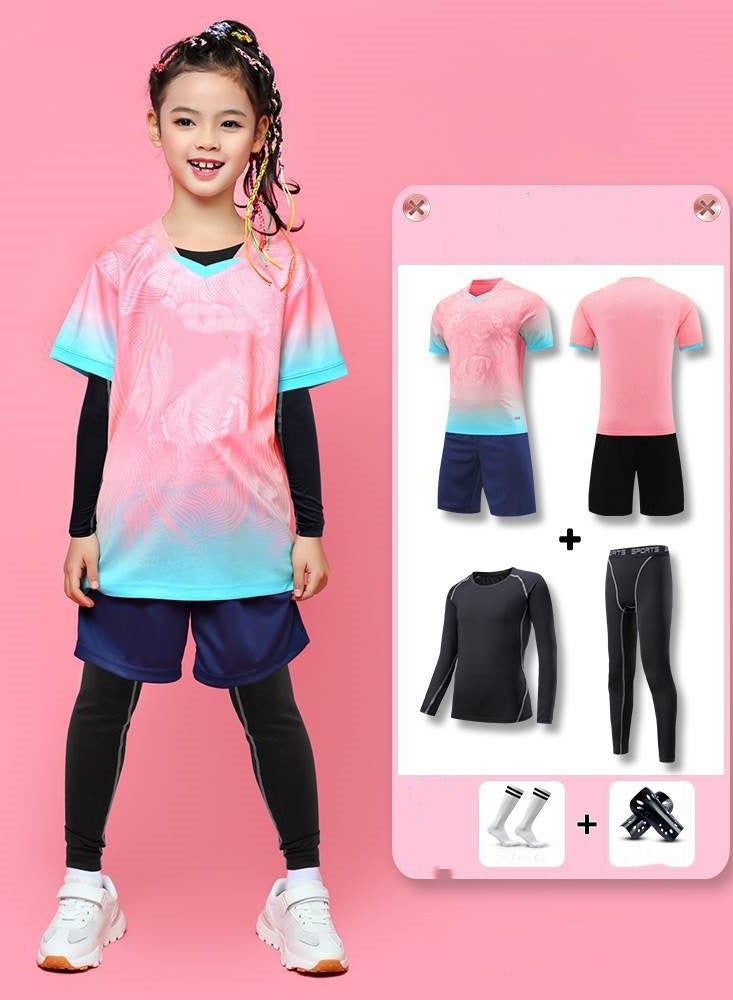 KUYING Children's High Elasticity Clothing Sports Fitness Set Quick Drying Training Suit