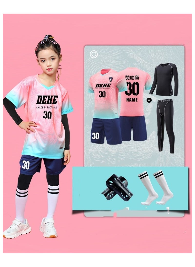 KUYING Children's High Elasticity Tight Fitting Clothing Sports Fitness Set Quick Drying Training Suit 