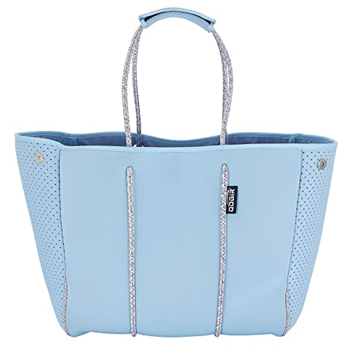 QOGiR Neoprene Multipurpose Beach Bag Tote with Inner Zipper Pocket (Light Blue, X-Large) - Image 3